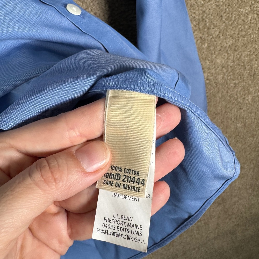 L.L.Bean Button Down Shirt Womens Small Blue Wrinkle‎ Free Cotton Long Sleeve - Picture 5 of 10